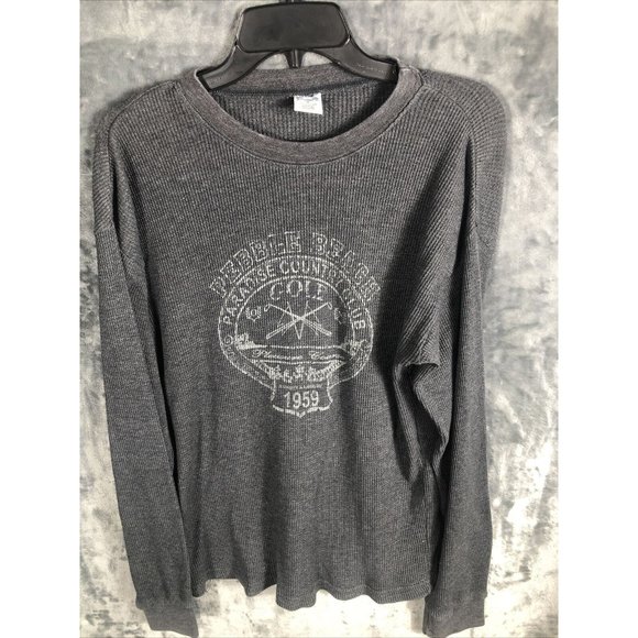 Pebble Beach Paradice Golf Club Course Gray Shirt Long-sleeve Men’s SZ Medium - Picture 2 of 9